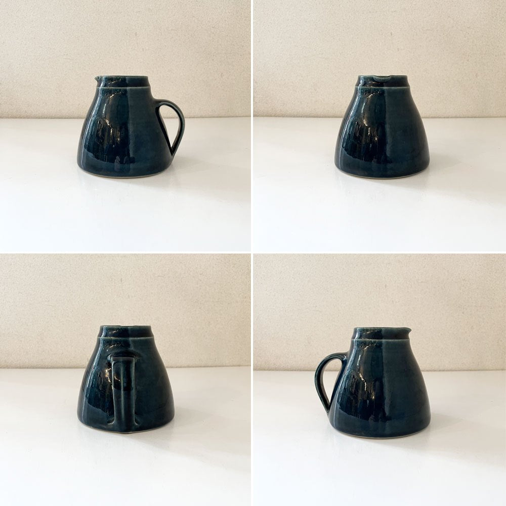 マーガレットハウエル MARGARET HOWELL MHL × ニコラ・タッシー NICOLA TASSIE スモールジャグ 陶製ピッチャー ネイビー系 定価￥27,000- ◎