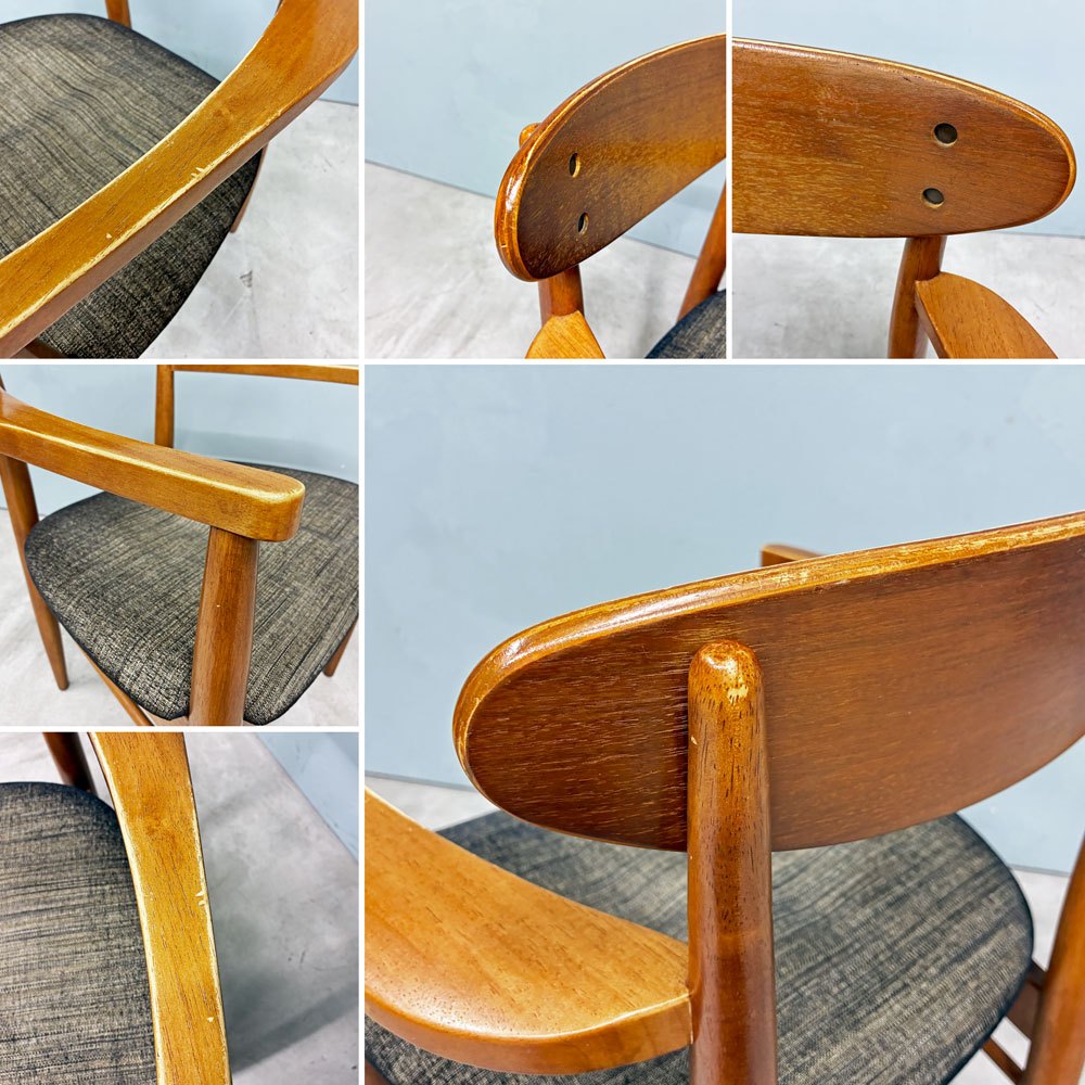 アクメファニチャー ACME Furniture トラッセル アームチェア TRESTLES ARM CHAIR ダイニングチェア ウォールナット ファブリックシート USビンテージスタイル 現状品 A ◎