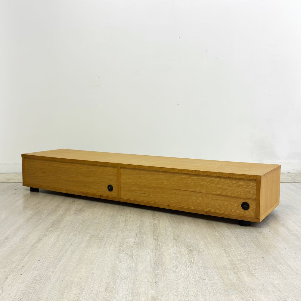 無印良品 MUJI オーク材 AVボード スタッキングシェルフ ロータイプ W162.5cm 配線孔2口 ナチュラル シンプルデザイン ●