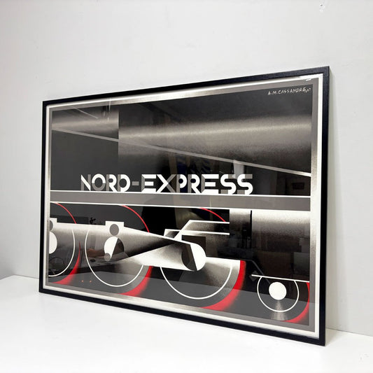 アドルフ・ムーロン・カッサンドル Adolphe Mouron Cassandre NORD-EXPRESS 1927 - L’ATELIER MOURLOT 1995 リトグラフ アートフレーム ポスター 額装品 ●