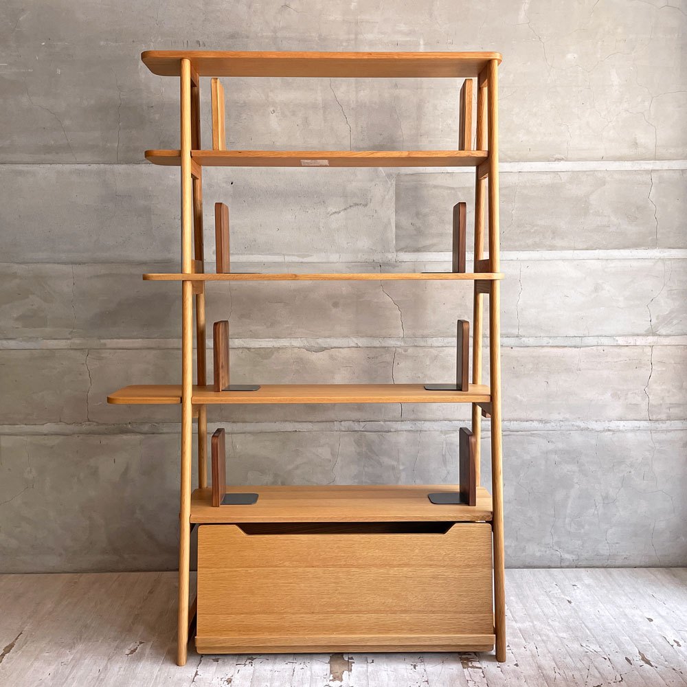 アクタス ACTUS サークル SARCLE ライブラリーシェルフ 飾り棚 本棚 オーク材 ブックエンド付き  定価￥112,200- ♪