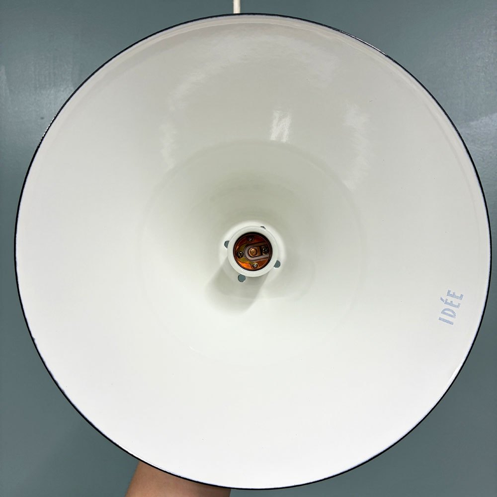 イデー IDEE ホーロー ペンダントライト PORCELAIN ENAMELED IRON LAMP ホワイト インダストリアルデザイン B ◎