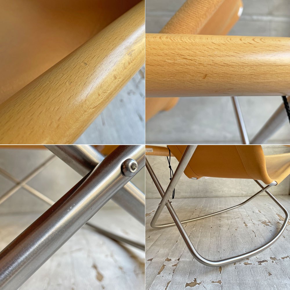 ニーチェア エックス NY chair X ロッキングチェア フォールディングチェア 折り畳みチェア キャメル ナチュラル ビーチ材 新居猛 MoMA 藤栄 定価￥62,700- ♪