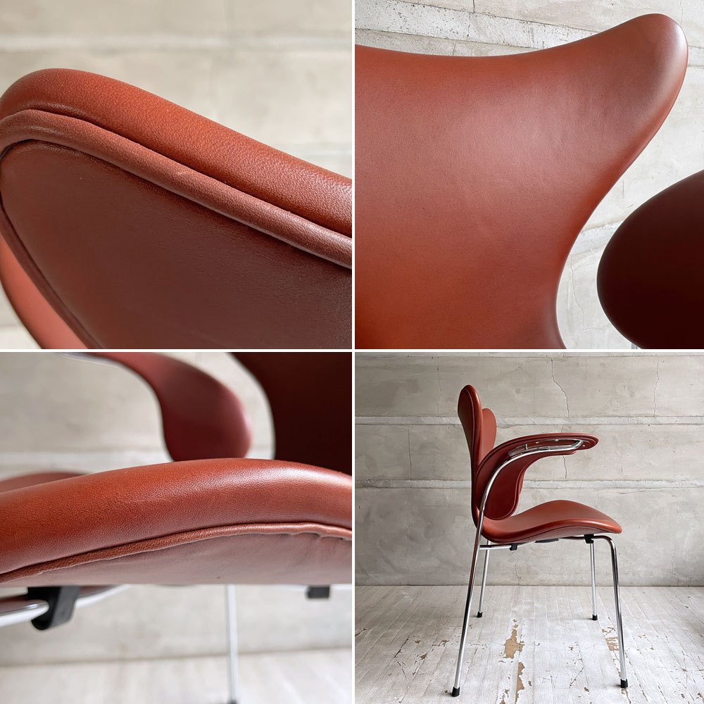 フリッツハンセン Fritz Hansen リリー LiLY アームチェア エイトチェア フルパディング 3208 150周年 アニバーサリーモデル グレースレザー チェスナット アルネ・ヤコブセン ♪