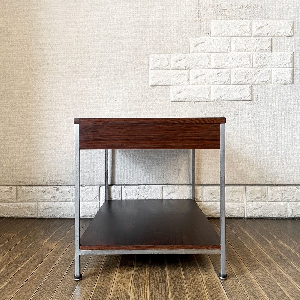 ハーマンミラー Herman Miller エンドテーブル サイドテーブル ローズウッド×スチール脚 W61cm ジョージ・ネルソン USビンテージ ミッドセンチュリー ◎