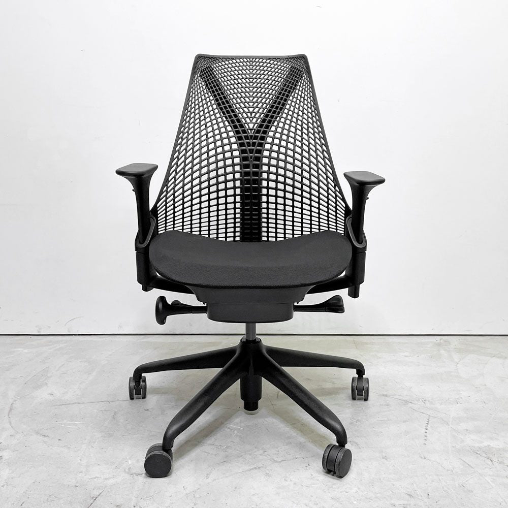 ハーマンミラー Herman Miller セイルチェア SAYL CHAIR デスクチェア オフィスチェア ミドルバック ブラック イヴ・ベアール ●