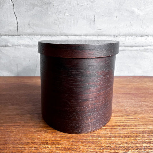 小林克久 シェーカースタイル オーバルボックス シェーカーボックス 1＋2/3h 黒消 ブラックウォルナット オイル仕上げ 蜜蠟ワックス塗り 現代作家 ♪