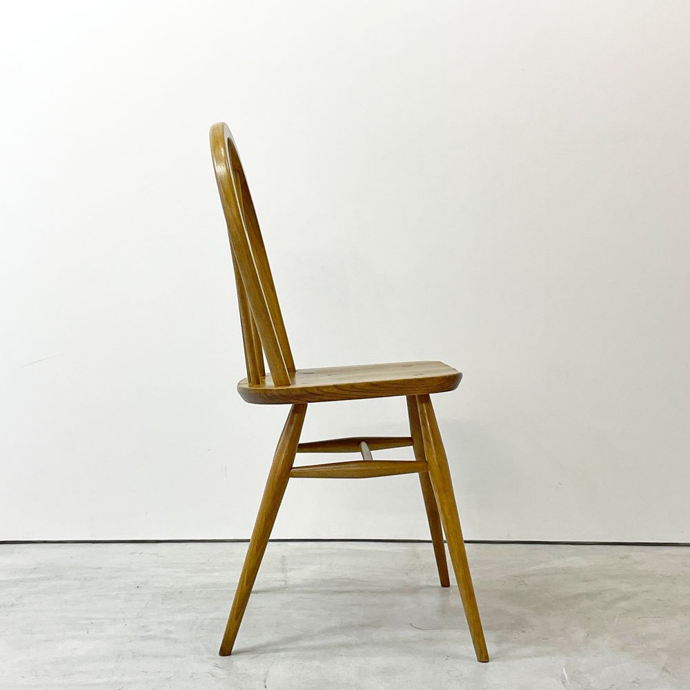 アーコール Ercol フープバックチェア ダイニングチェア スポークバック エルム材 UKビンテージ vintage 英国家具 ●