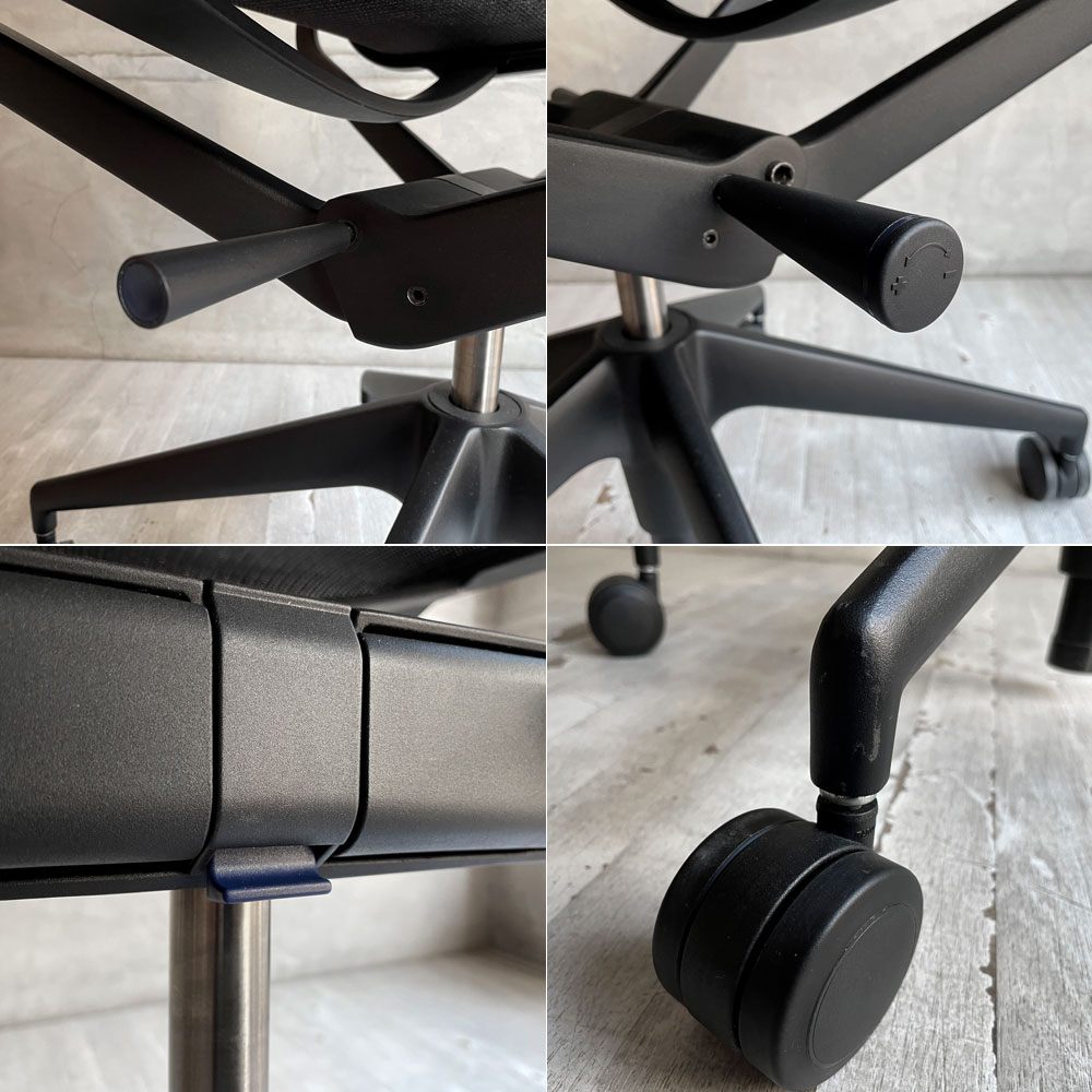 ヴィトラ Vitra フィジックス Physix デスクチェア オフィスチェア ブラック アルベルト・メダ キャスターベース 昇降機能 リクライニング 参考定価 ¥144,100-  ♪