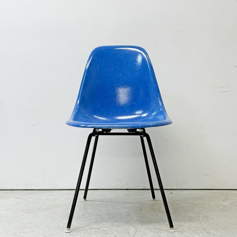 ハーマンミラー Herman Miller サイドシェルチェア セカンド 2nd FRP ウルトラマリンブルー Hベース イームズ ビンテージ ●