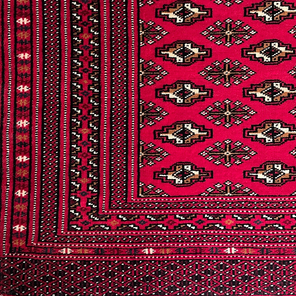 トルクメン ラグ カーペット 絨毯 グル トライバルラグ 手織り 130×60cm ■