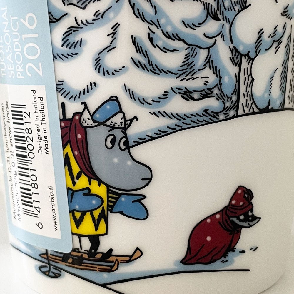 アラビア ARABIA ムーミンマグ MOOMIN スノーホース シール付 フィンランド 北欧食器 2016年冬限定 ◎