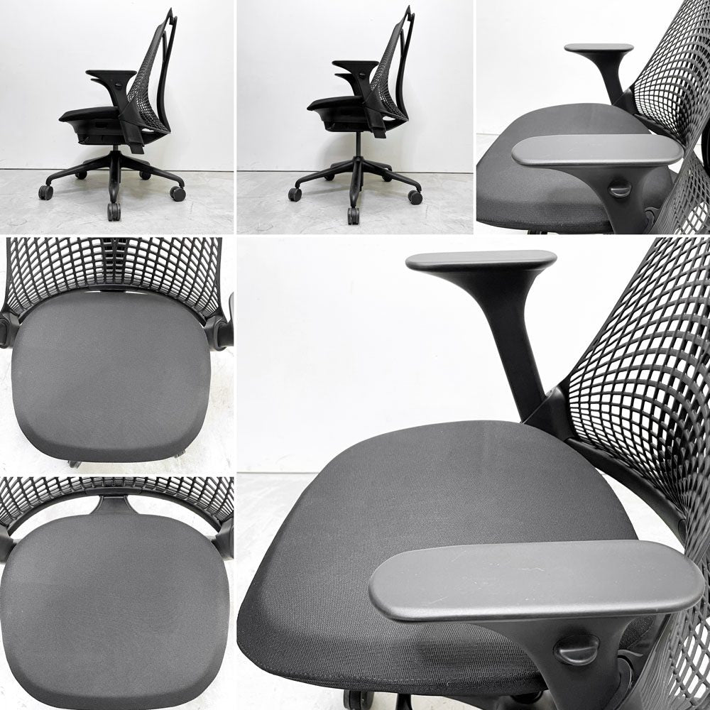 ハーマンミラー Herman Miller セイルチェア SAYL CHAIR デスクチェア オフィスチェア ミドルバック ブラック イヴ・ベアール ●
