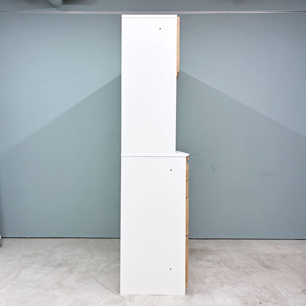 モモナチュラル MOMO Natural ホルム HOLM カップボード CUPBOARD キッチンボード オーク材 ホワイト メラミン化粧板 ナチュラルモダン ◎