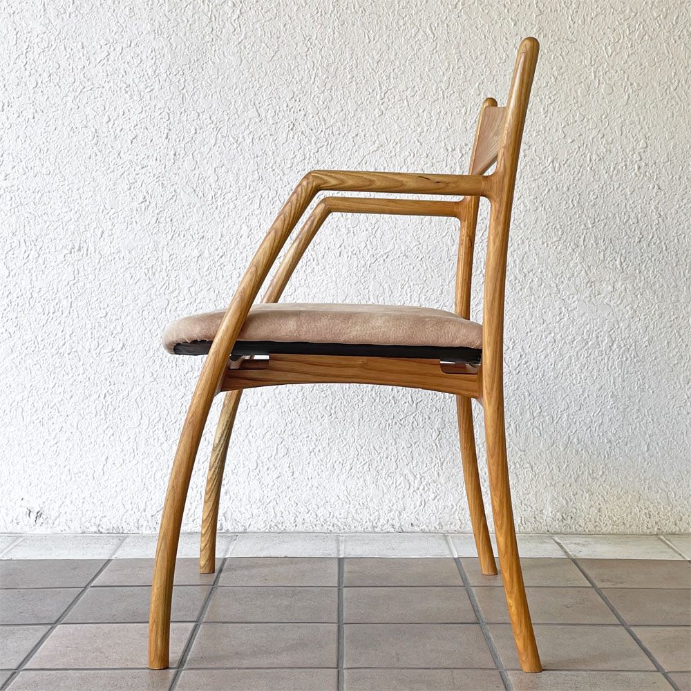 アンプ インテリアデザイン ANP INTERIOR DESIGN アンプチェア ANP chair with Arm ダイニングチェア アームチェア アッシュ無垢材 モダン 北欧スタイル 国産家具 ◇