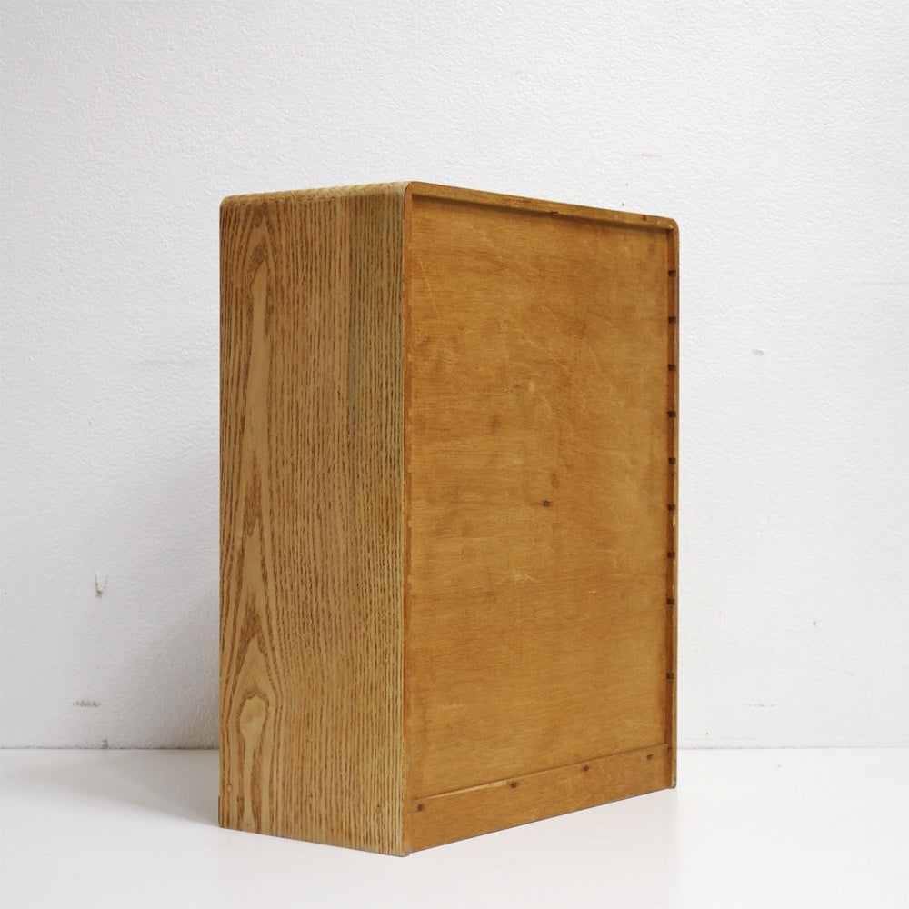 ジャパンビンテージ Japan vintage 古い木味の書類棚 カルテラック 木製シェルフ W39.5cm 古家具 昭和レトロ ●