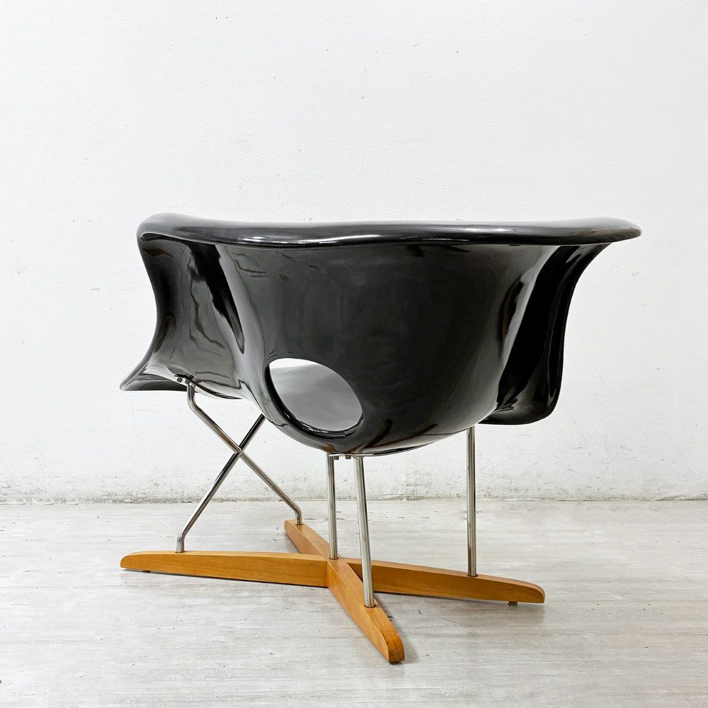 チャールズ＆レイ・イームズ C&R Eames ラ・シェーズ La chaise ラウンジチェア シェーズロング ブラック リプロダクト品 名作 ミッドセンチュリー ●