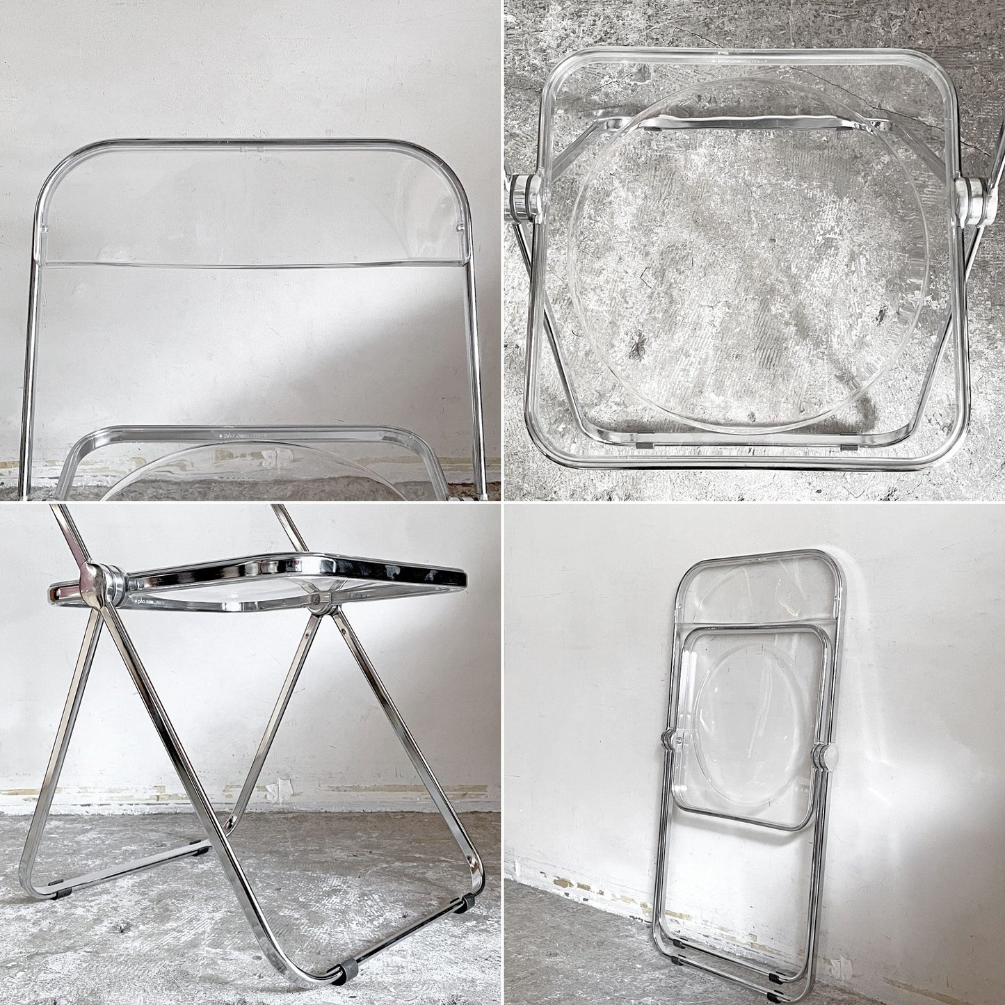 アノニマカステッリ ANONIMA CASTELLI プリアチェア PLIA チェア クリア クロームフレーム ジャンカルロ・ピレッティ Giancarlo Piretti イタリア A ■