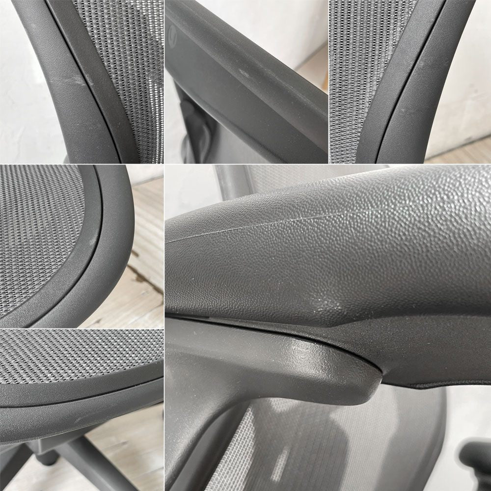 ハーマンミラー Herman Miller アーロンチェア デスクチェア リマスタード ライト Bサイズ グラファイトベース ビル・スタンフ ＆ ドン・チャドウィック ポスチャーフィット ★