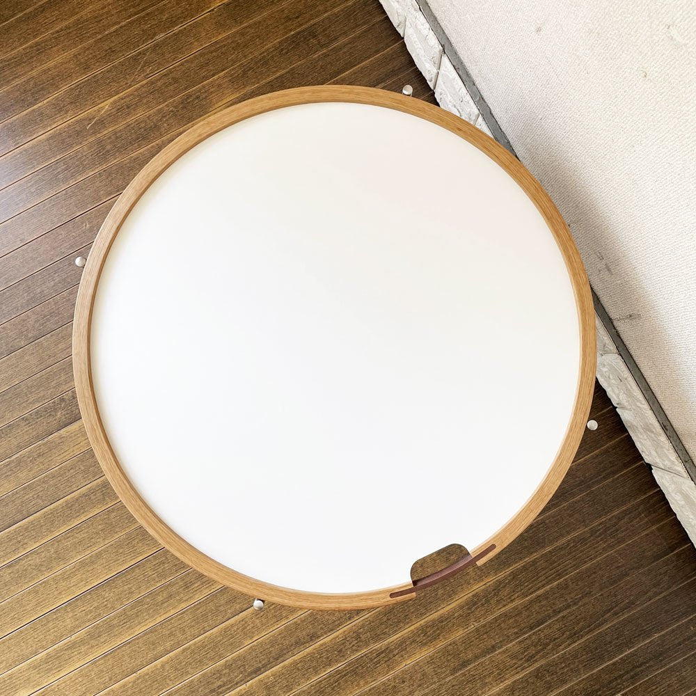 カールハンセン＆サン Carl Hansen & Son CH417 トレイテーブル ホワイト×ブラックラミネート スチールフレーム Φ65cm 折りたたみ ハンス・J・ウェグナー 廃番 ◎