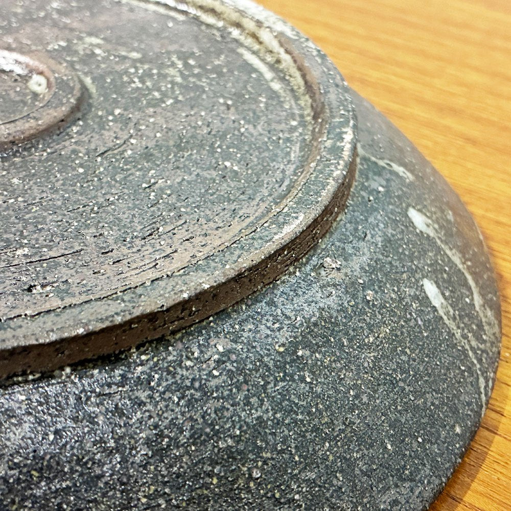 池田大介 ヘリンボーン 8寸皿 プレート ケーキ皿 Φ25.5cm 現代作家 三島手 陶器 大皿 丸皿 盛り皿 和食器 ◎