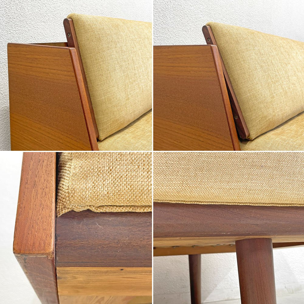 ゲタマ GETAMA GE258 デイベッド 3Pソファ チーク材 丸脚 スプリングクッション ハンス.J.ウェグナー デンマーク 北欧家具 〓