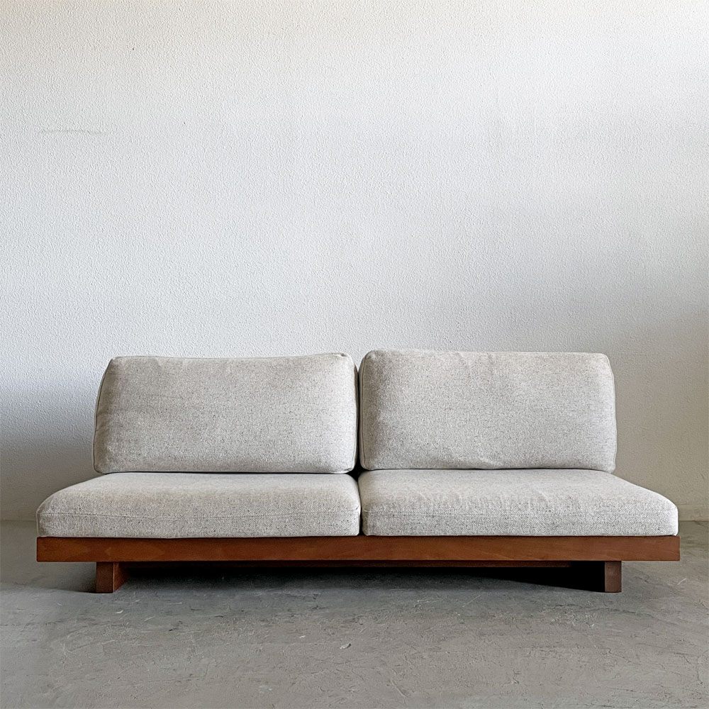 マスターウォール MASTERWAL デニッシュソファ DANISH SOFA 3シーター W180cm ミックスファブリック アイボリー系 ウォールナット無垢材 〓