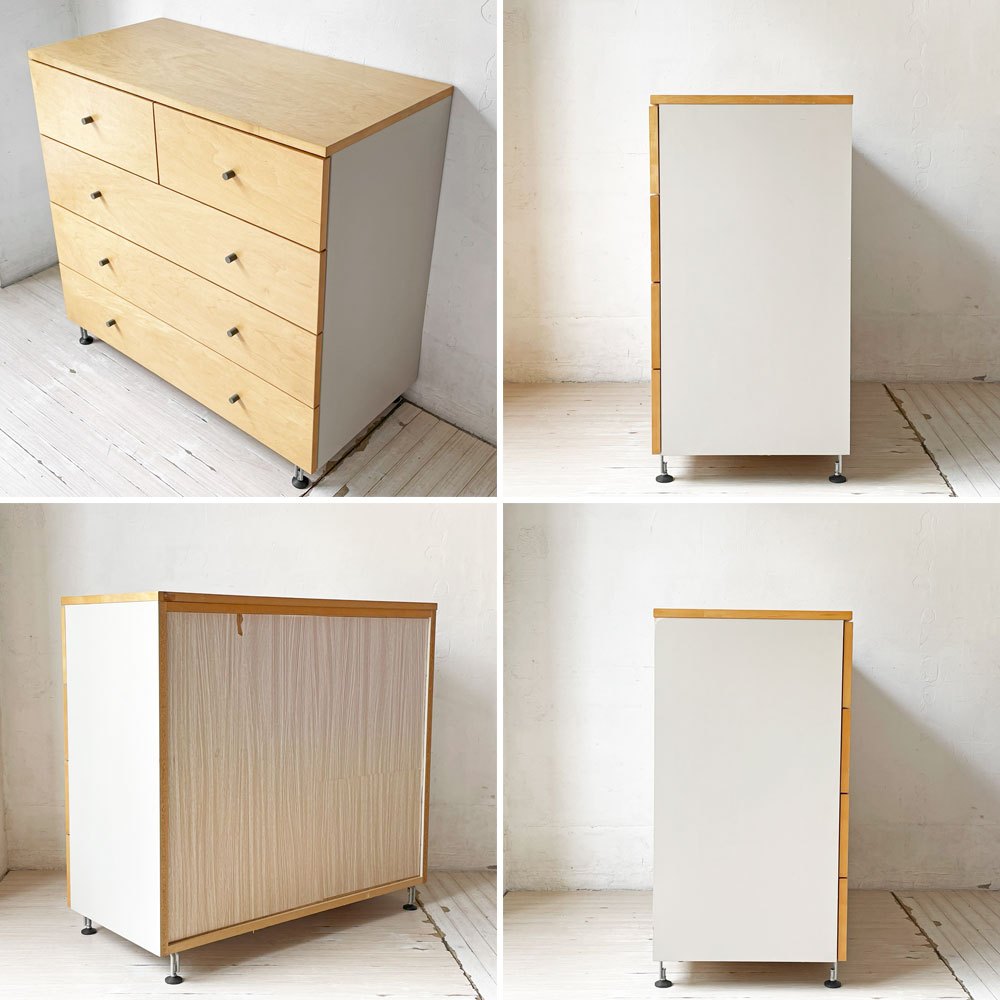 無印良品 MUJI ミドルチェスト Middle chest メープル材 アジャスター付 4段 ナチュラルスタイル 廃盤 ★