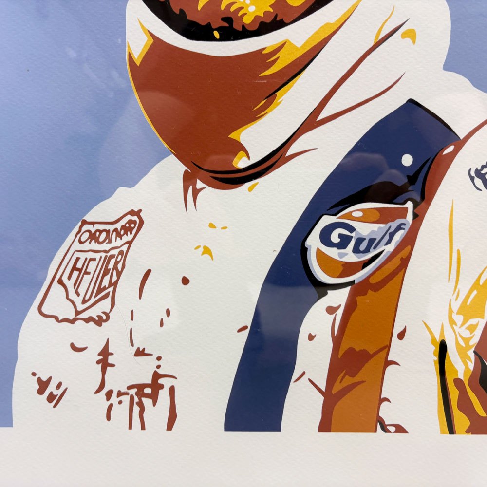 コンラッドリーチ CONRAD LEACH スティーブ・マックイーン Steve McQueen シルクスクリーン アートフレーム ポスター ポップアート 21/30 希少 21×30cm(スクリーンサイズ) 額装品 ●