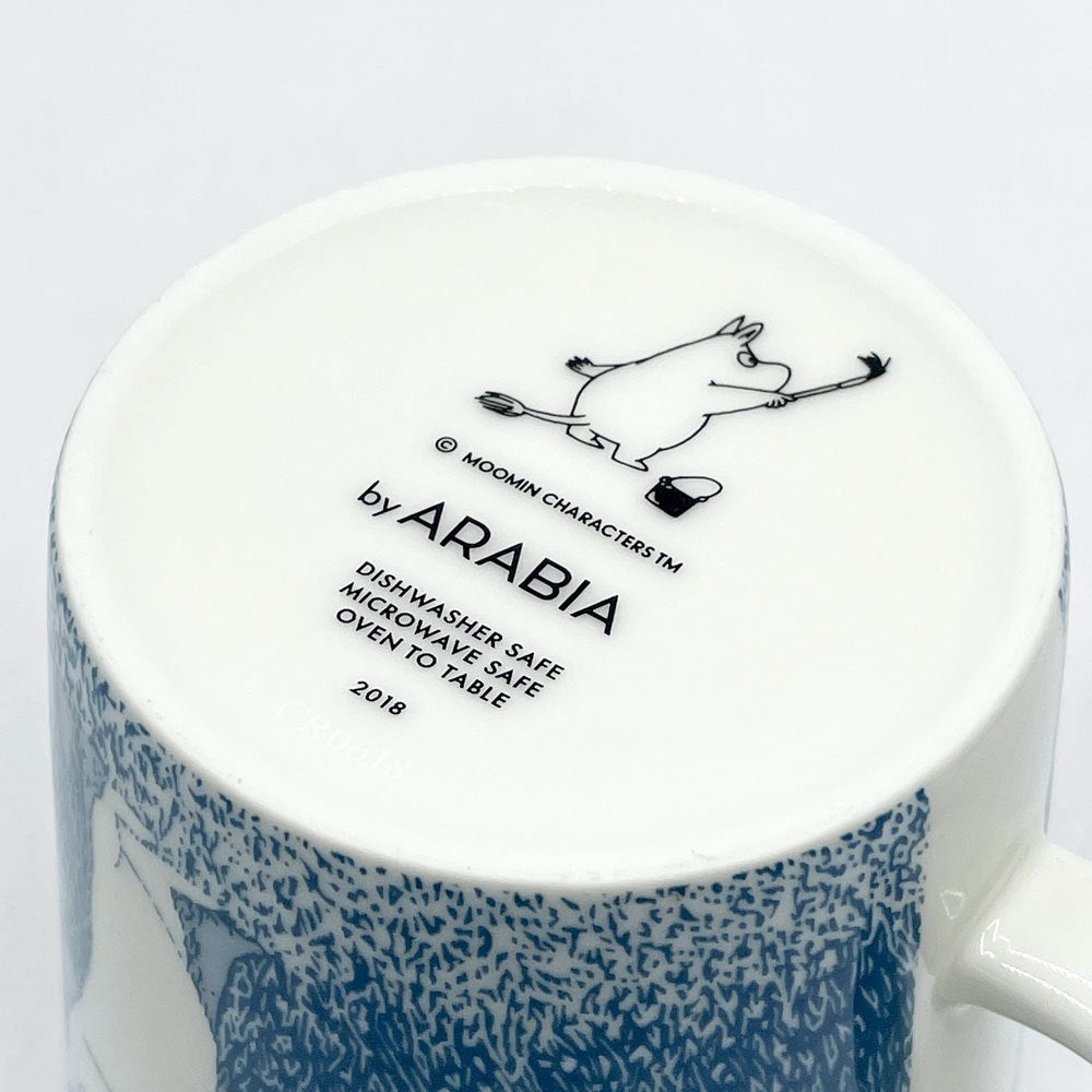 アラビア ARABIA ムーミンマグ MOOMIN ライトスノーフォール シール付 2018年冬限定 フィンランド 北欧食器 箱付き ●