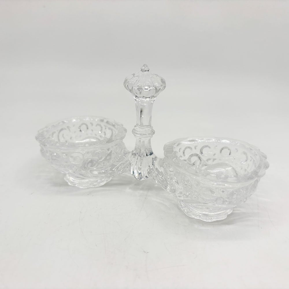 バカラ Baccarat ローザス ROSACES ソルト＆ペッパー 調味料入れ 小物入れ クリスタルガラス フランス 箱付 美品 ●