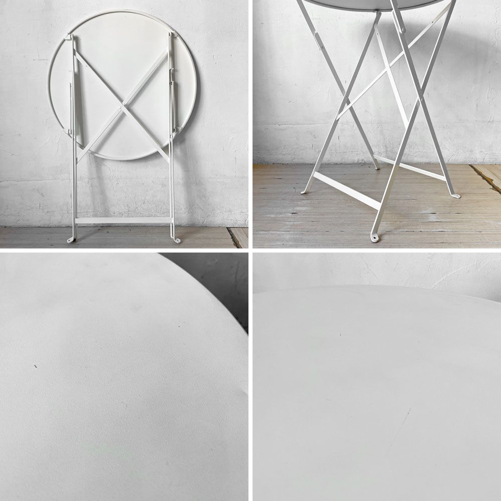 フェルモブ Fermob ビストロ Bistro フォールディング ガーデンテーブル ラウンドテーブル カフェテーブル Φ60cm フランス 定価¥48,400- ★