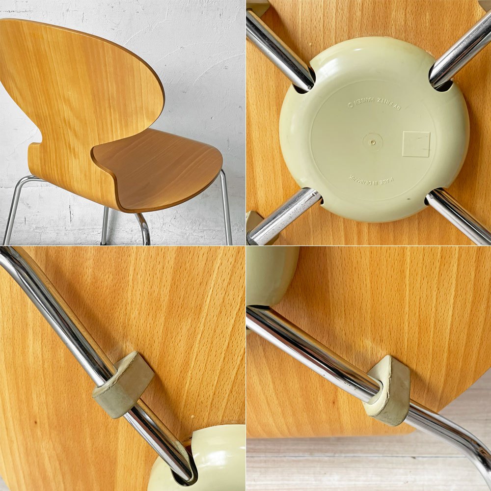 フリッツハンセン Fritz Hansen 3101 アリンコチェア アントチェア 4本脚 ナチュラルビーチ ラッカー仕上げ フェルトグライズ アルネ・ヤコブセン ★