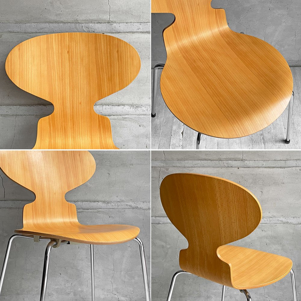 フリッツハンセン Fritz Hansen 3101 アントチェア 4本脚 ナチュラルビーチ材 ラッカー仕上げ アルネ・ヤコブセン 北欧家具 A ♪