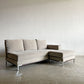 ラフィネリビング raffine living ビター BITTER SOFA 3人掛けソファ 片アーム W190cm ファブリック グレージュ系 オットマン付 廃番仕様 カタログ定価￥421,850-以上 〓