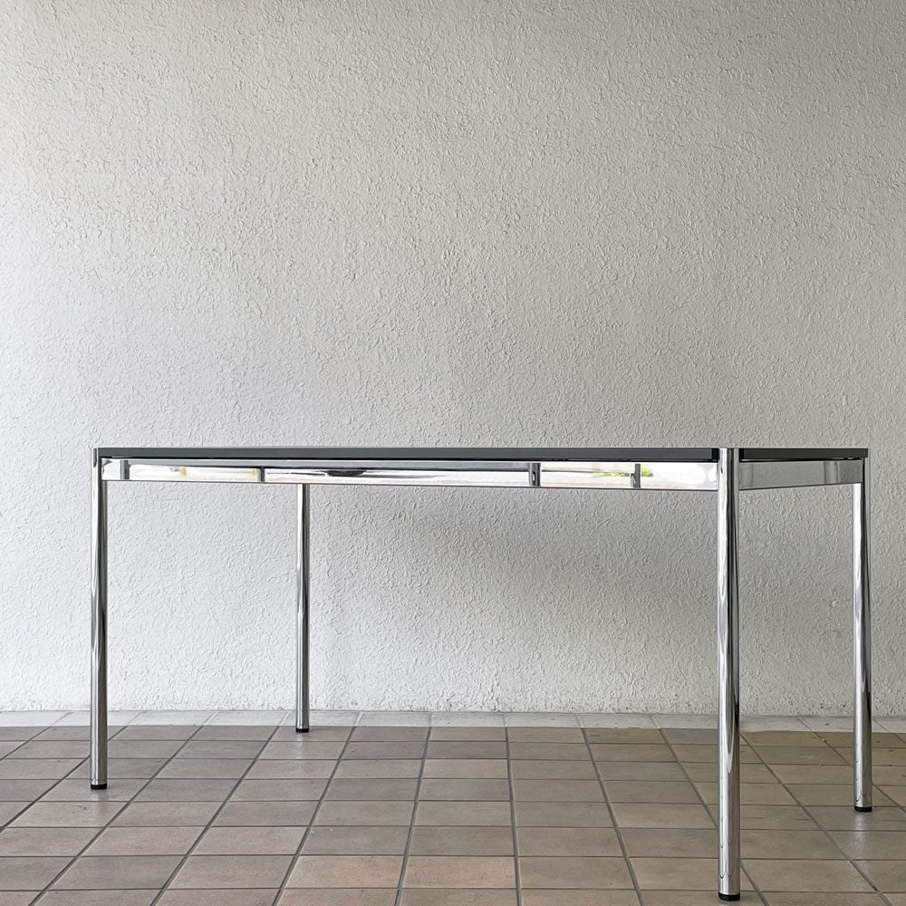 USMモジュラーファニチャー USM Haller USMハラーテーブル ワーキングデスク ダイニングテーブル MDF ミッドグレー W150×D75×H74cm アジャスター ◇