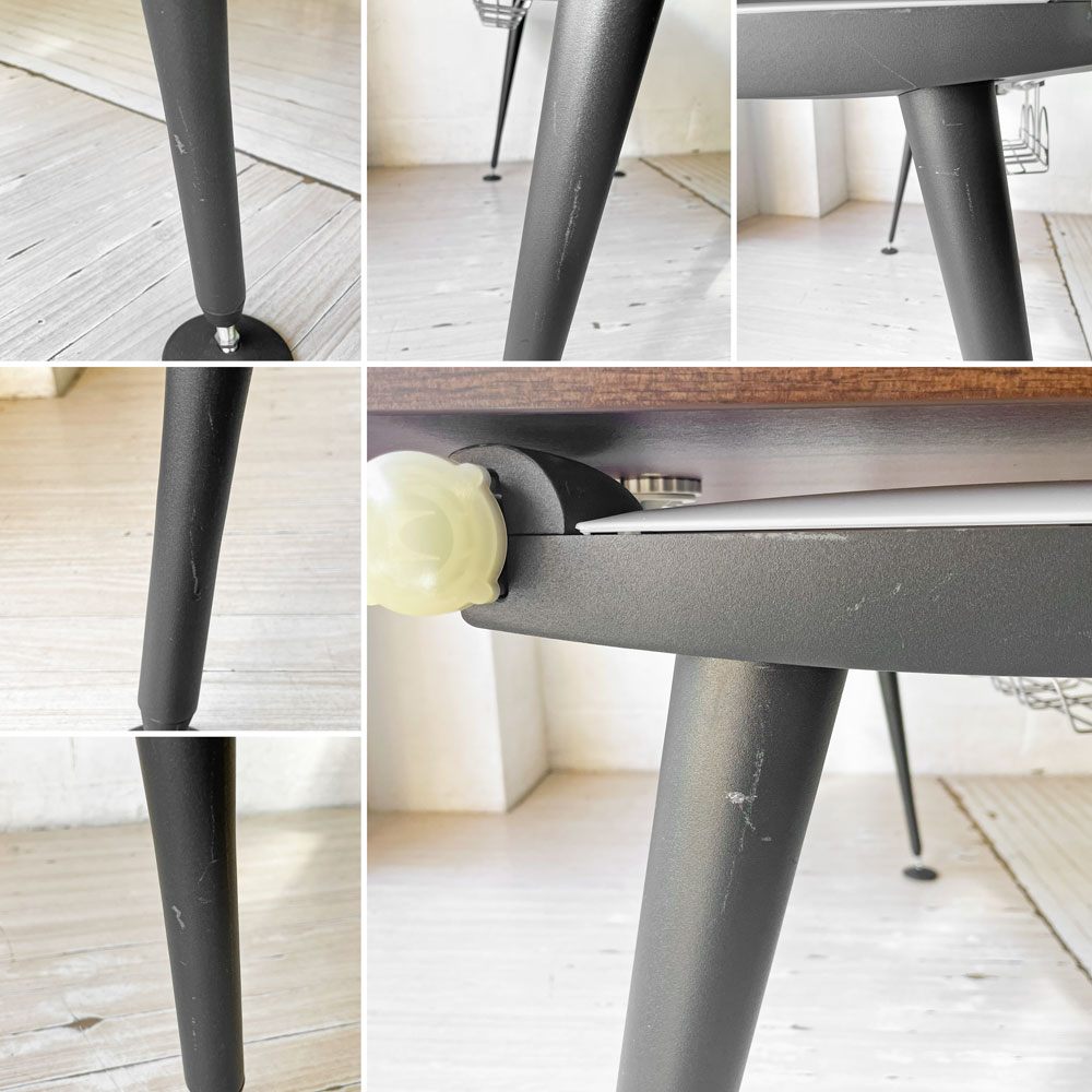 ハーマンミラー Herman Miller アバックエンバイロメンツ ABAK ミーティングテーブル デスク W140cm ウォールナットカラー ケーブルスパイン付き ティム・ウォレス ★