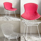 ノル Knoll 420 サイドチェア ワイヤーチェア ダイニングチェア ホワイト × レッド ファブリック フルカバー仕様 ハリー・ベルトイア ミッドセンチュリー ビンテージ ■