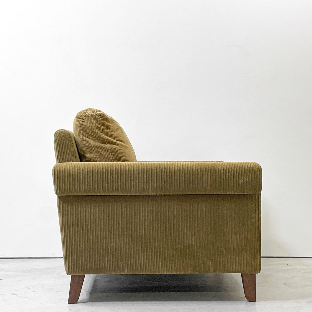 トラックファニチャー TRUCK FURNITURE FKソファ FK SOFA 1.5シーター F-21 コーデュロイ フェザークッション ウォールナット無垢材 定価￥315,700- ●