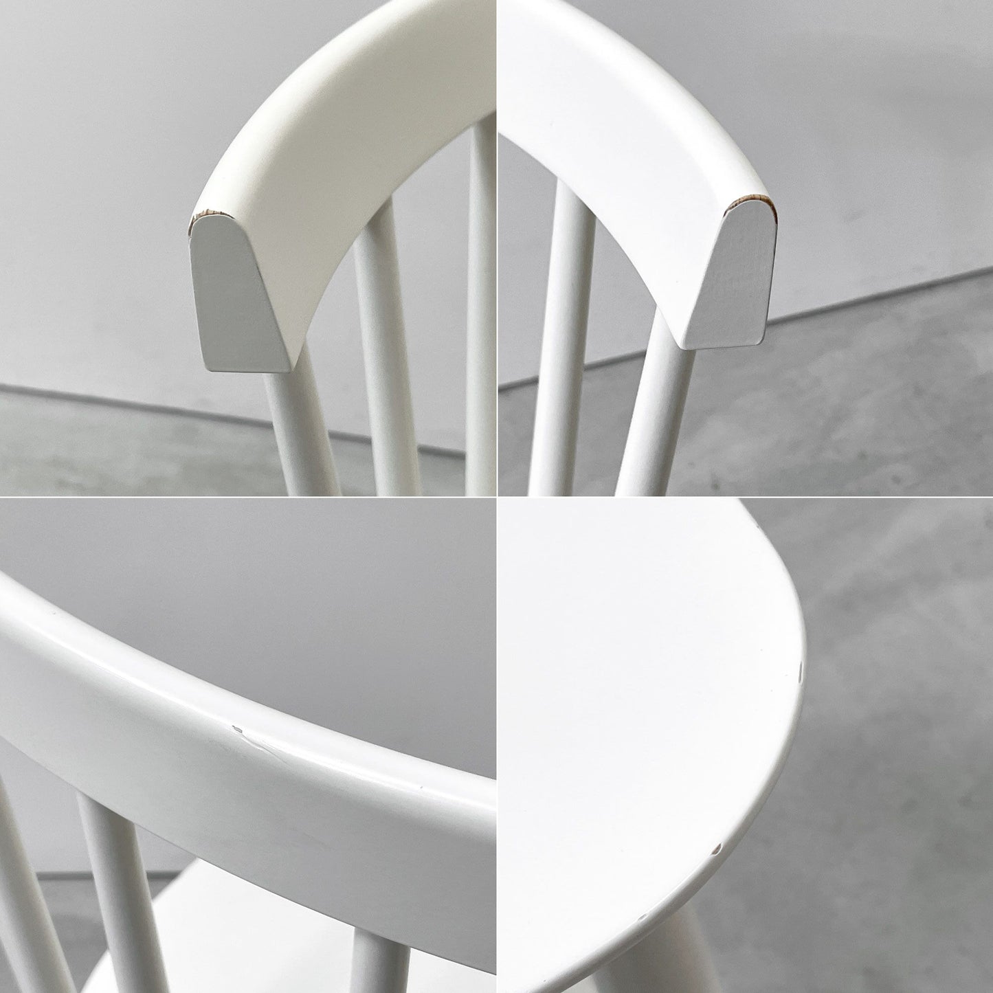 エフディービーモブラー FDB Mobler J46 ダイニングチェア スピンドルバック ウィンザーチェア ビーチ材 ホワイト ポール・M・ボルター Poul M. Volther 北欧 デンマーク 定価￥49,800- ●