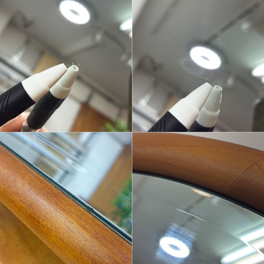 カントリースタイル Country Style ハーフアーチ型 置き型ミラー 木製フレーム 卓上鏡 角度調整可能 シンプルナチュラル ●