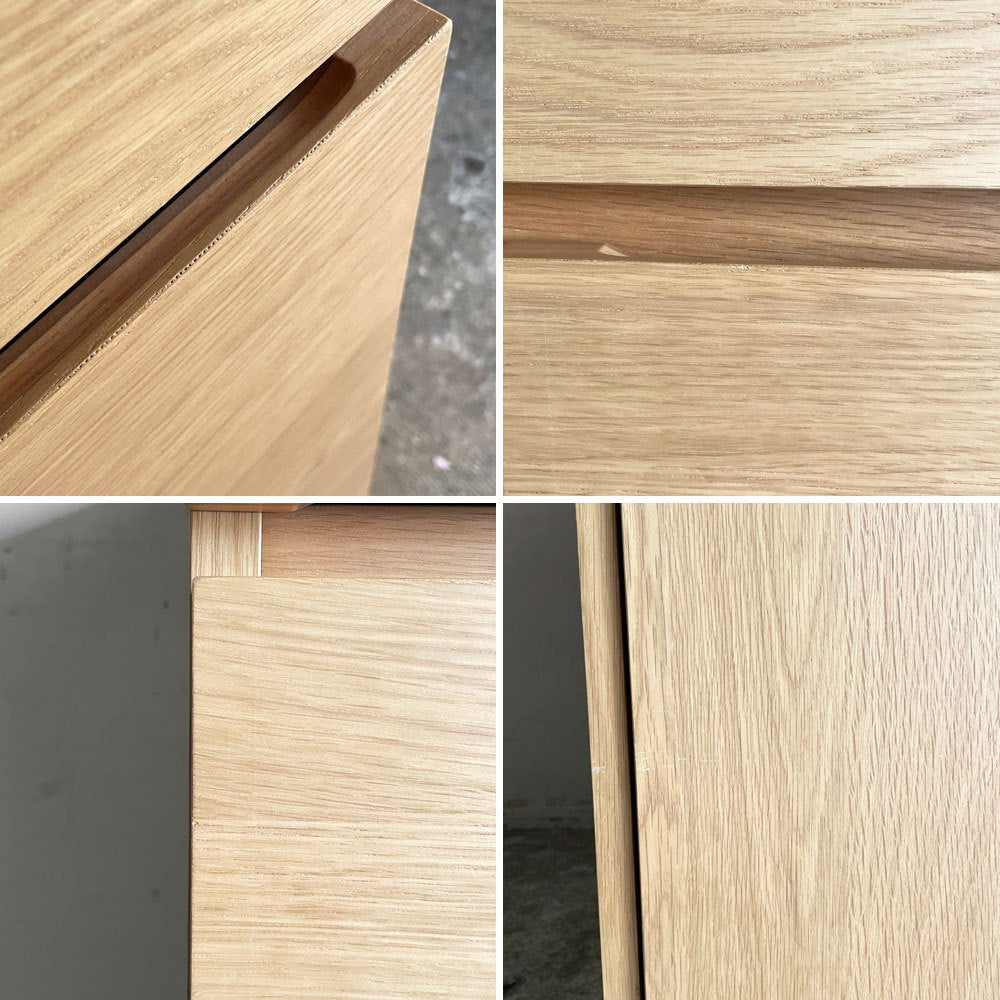 無印良品 MUJI 木製キャビネット 木扉 オーク材突板 抽斗2杯 仕切り板付 ナチュラル シンプルデザイン ■