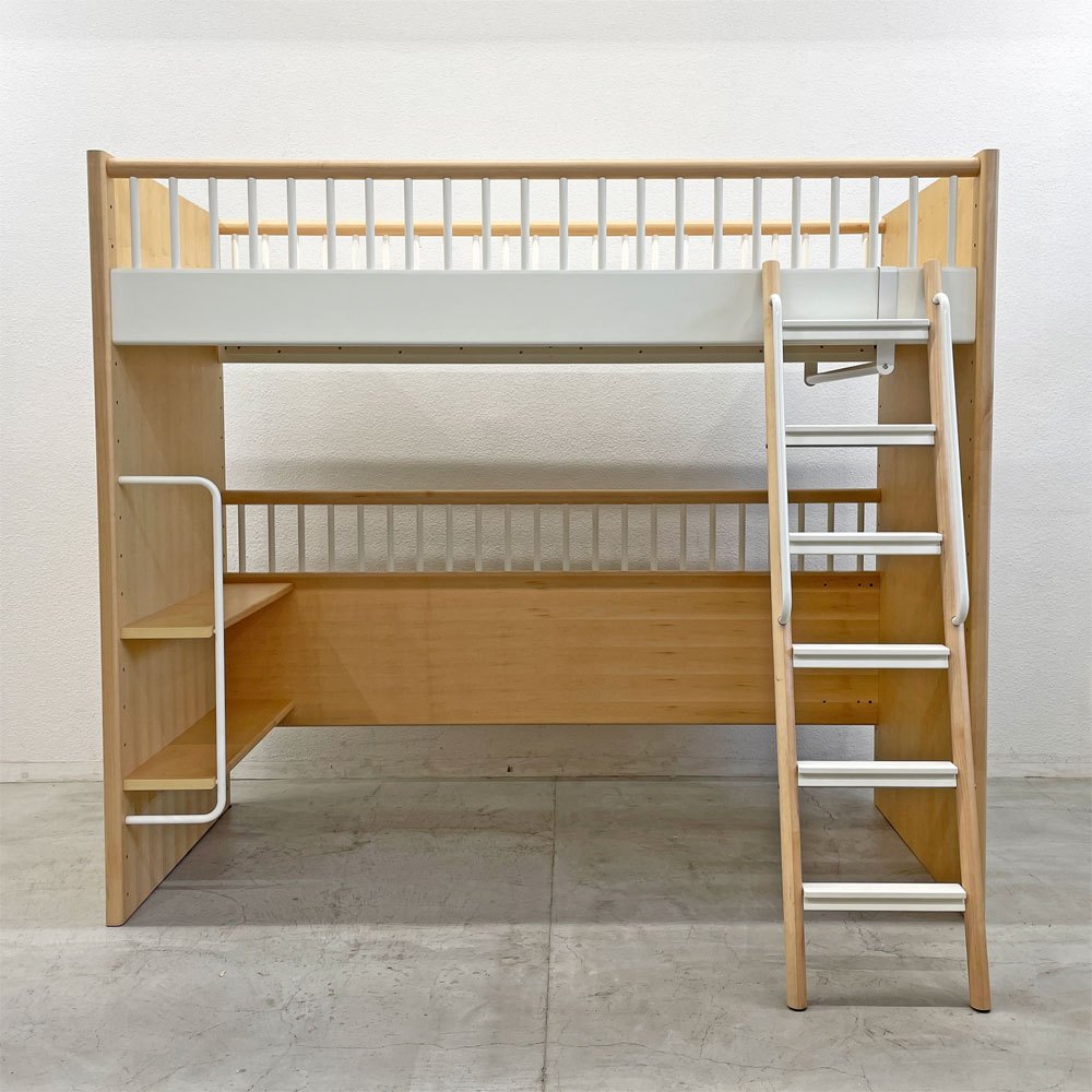 アクタス ACTUS テンポ ロフトベッド Tempo loft bed キッズベッド ハンガーバー シェルフ付き メイプル材 定価約319,000円〓