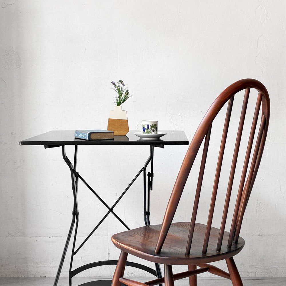 アーコール Ercol クエーカーチェア ダイニングチェア ハイバック オールドコロニアル ブラウン エルム材 × ビーチ材 UKビンテージ 英国家具 ★