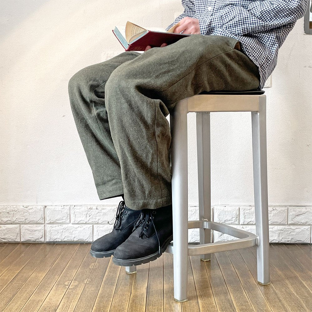 エメコ EMECO カウンタースツール COUNTER STOOL H63cm シートクッション付き フィリップ・スタルク Philippe Starck  ブラッシュドアルミ インダストリアルデザイン ◎