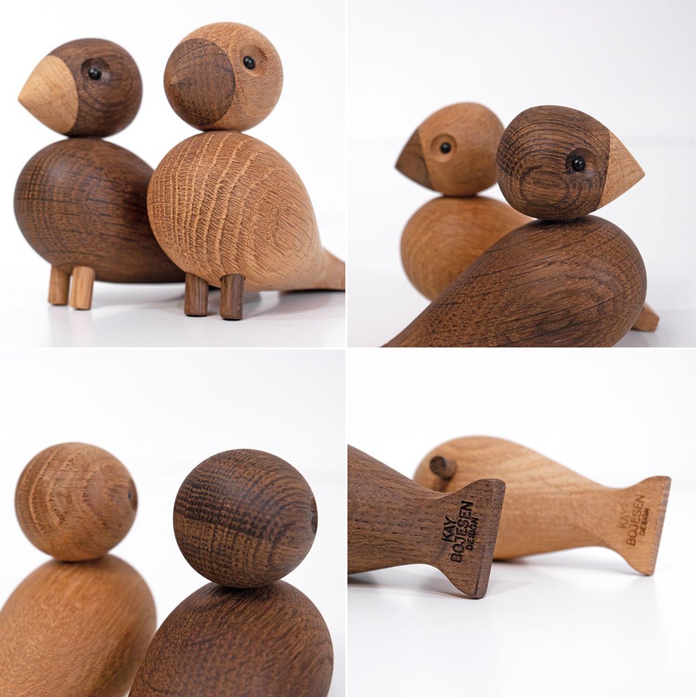 カイボイスン KAY BOJESEN DENMARK ペアラブバード 木製オブジェ 置物 2羽セット W9cm カイ・ボイスン 現行品 ●