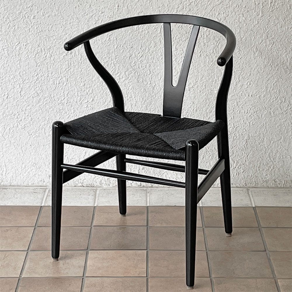 カールハンセン＆サン Carl Hansen & Son CH24 Yチェア ブラックラッカー×ブラックペーパーコード ビーチ材 ハンス・J・ウェグナー デンマーク 北欧家具 ◇
