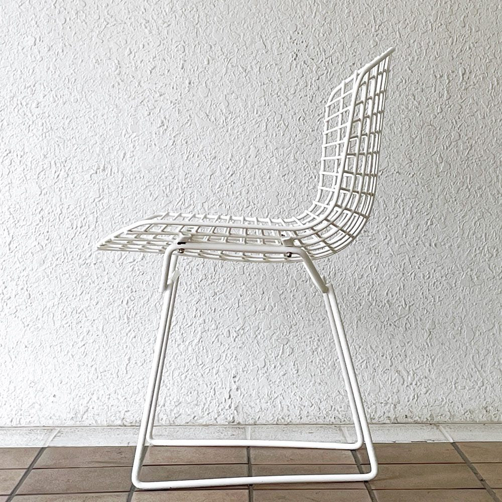 ノル Knoll 420 サイドチェア ワイヤーチェア ハリー・ベルトイア Harry Bertoia ホワイト ミッドセンチュリー 名作椅子 ◇