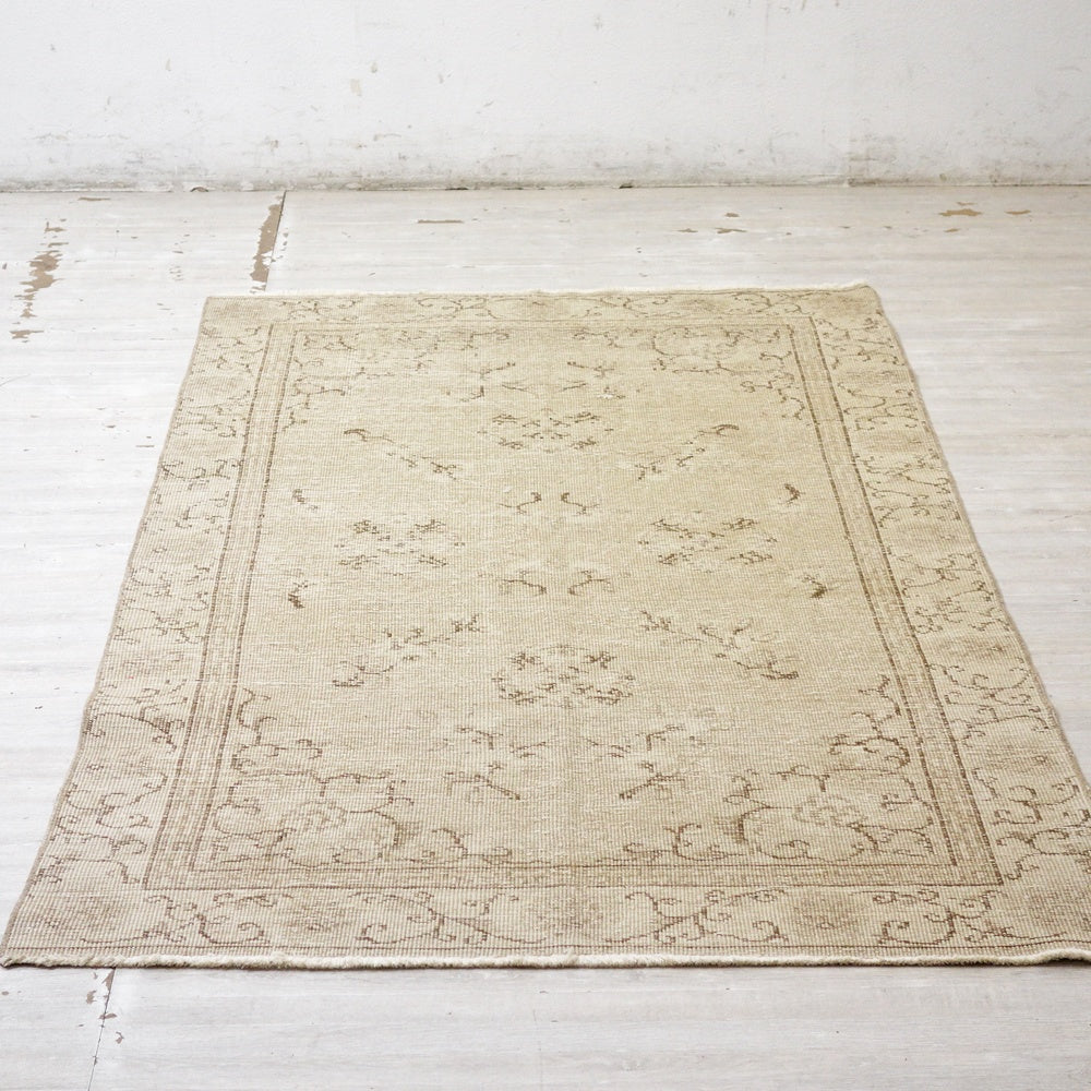 トルコ ビンテージ オーバーダイラグ 手織り キリムラグ 207cm x 103cm ヴィンテージラグ ●