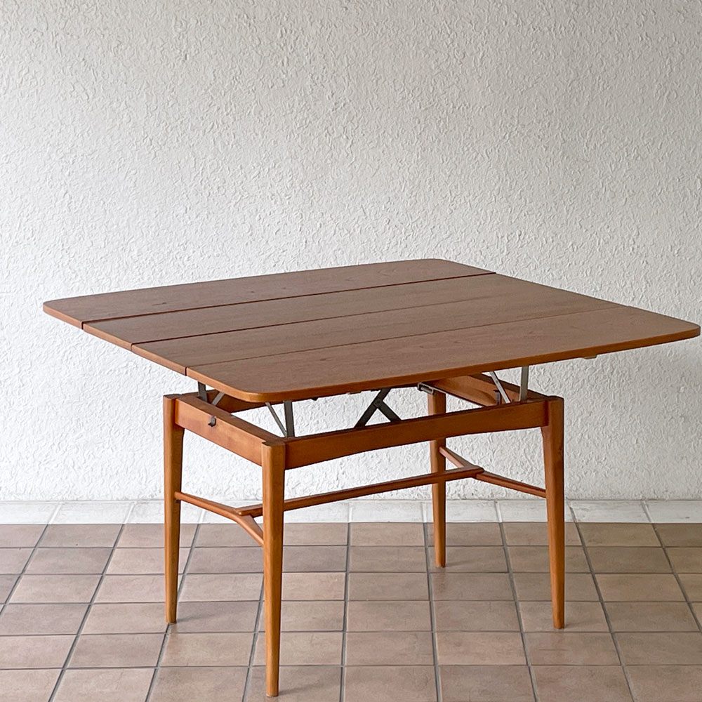 Emmaboda Mobelfabrik EM-Bordet エレベーターコーヒーテーブル エクステンション＆昇降式 ビンテージ 北欧家具 スウェーデン  ◇